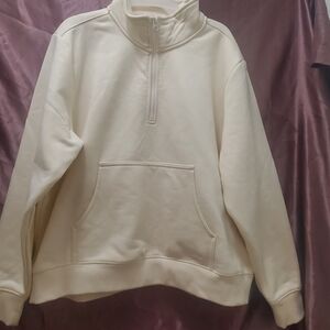 Ridgecut Toughwear Women's 1/4 Zip Heavyweight Sweatshirt in a cream or natural